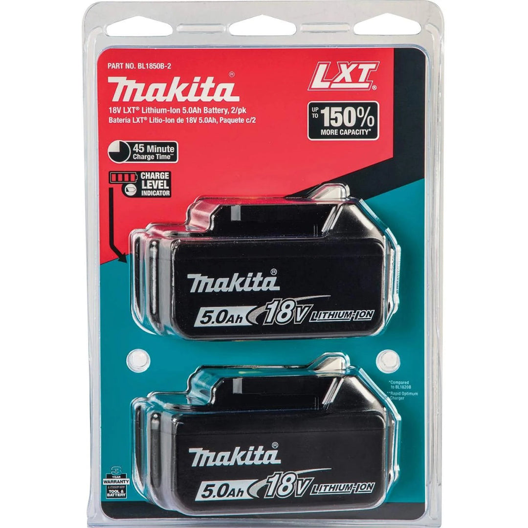 Makita BL1850B 18V LXT 5.0Ah Twin Pack Batteries – Genuine UK Stock | aztools.uk - Professional Quality Tools at the Best Price