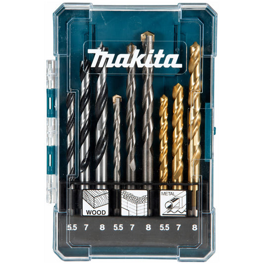 Makita 13-Piece Multi-Material Drill Bit Set – Wood, Concrete & Metal Compatible | aztools.uk - Professional Quality Tools at the Best Price