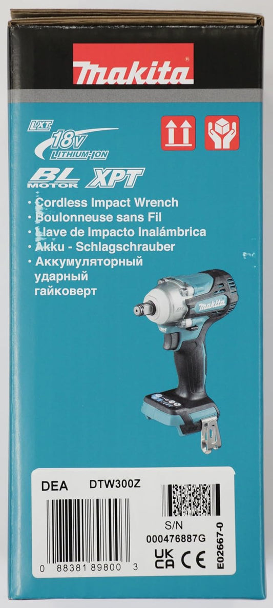 Makita 18V Brushless Impact Wrench DTW300Z – Compact Power, Body Only | aztools.uk - Professional Quality Tools at the Best Price